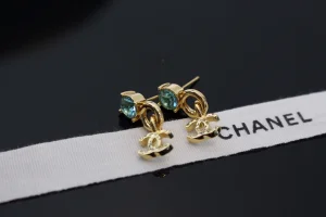 Chanel Gold Double CC Logo Earrings