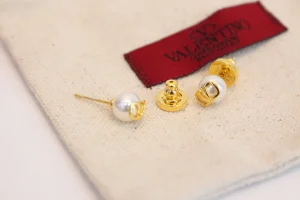 Valentino Vlogo Faux Pearl Earrings