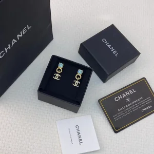 Chanel Gold CC Logo Earrings