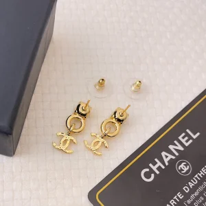Chanel Gold CC Logo Earrings