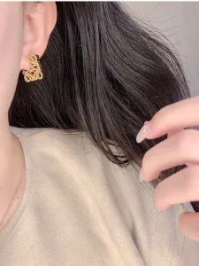 Loewe Crystal Anagram Pave Earrings