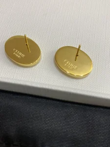 Celine Triomphe Gold Stud Earrings
