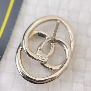Chanel CC Logo Oval Earrings