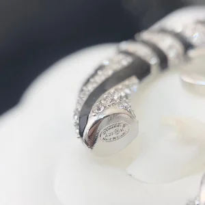 Chanel CC Crystal Hoop Earrings