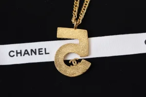Chanel Navy Blue N5 Pendant Necklaces