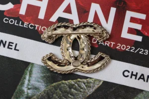 Chanel Pink CC Logo Brooch