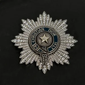 Dior Buffalo Star Brooch Silver