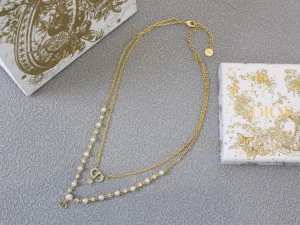 Dior Crystal CD Pearls Necklaces