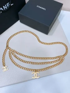 Chanel Gold Metal CC Logo Chain Belt