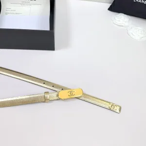 Chanel CC Logo Gold Leather Belt 20MM