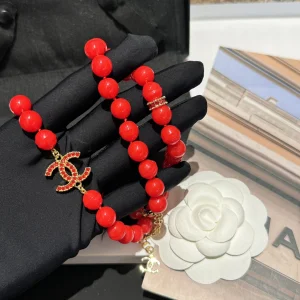 Chanel CC Red Pearls Necklaces