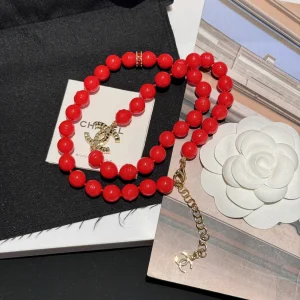 Chanel CC Red Pearls Necklaces
