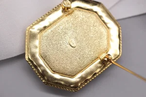 Chanel CC Black Gold Brooch