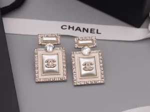 Chanel Crystal CC Bottle Earrings