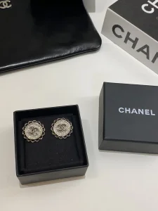 Chanel CC Logo Circle Earrings