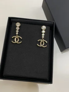 Chanel CC Logo Pendant Earrings