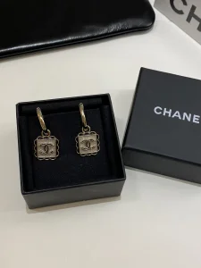 Chanel CC Logo Square Earrings