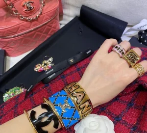 Chanel Logo Open Cuff Bracelet