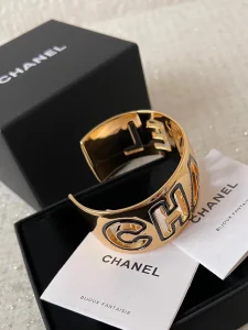 Chanel Logo Open Cuff Bracelet