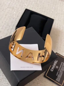 Chanel Logo Open Cuff Bracelet