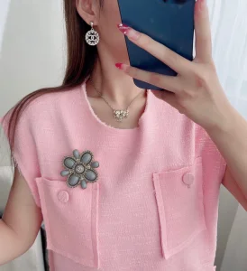 Chanel Pearl Crystal CC Brooch