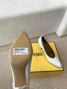 Fendi White Leather Pumps 100MM