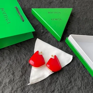 Bottega Veneta Large Fin Earrings Red