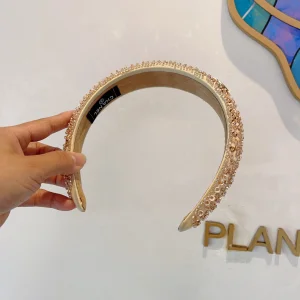 Chanel Sequins Embellished Headband Gold