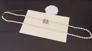 Chanel CC Logo Pearls Long Necklaces