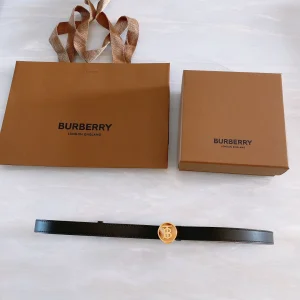 Burberry TB Black Leather Belt 20MM