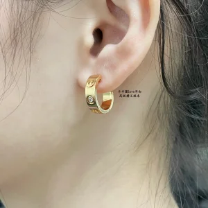 Cartier Love Diamond Hoop Earrings