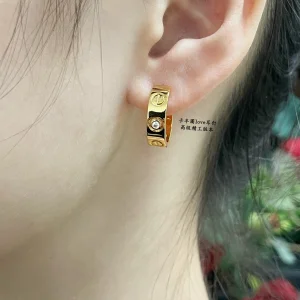 Cartier Love Diamond Hoop Earrings