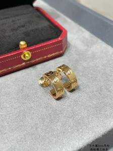 Cartier Love Diamond Hoop Earrings