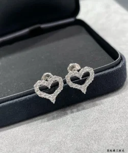 Tiffany Heart Diamond Stud Earrings