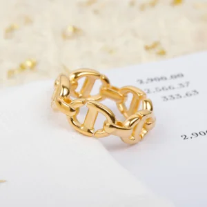 Dior Gold CD Navy Rings