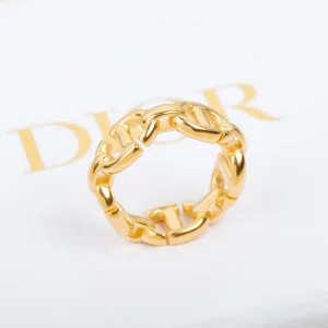 Dior Gold CD Navy Rings