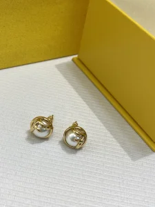 Fendi F Is Pearl Earrings