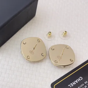 Chanel Crystals CC Square Earrings