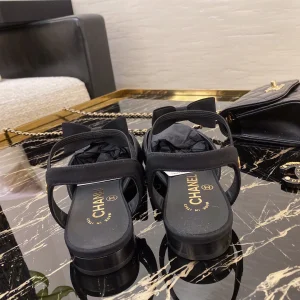 Chanel Black Satin Ballet Flat