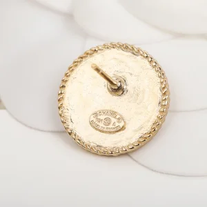 Chanel Crystal CC Round Earrings