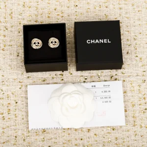 Chanel CC Logo Stud Earrings