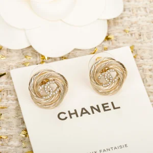 Chanel CC Logo Stud Earrings