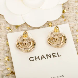 Chanel CC Logo Stud Earrings