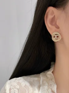 Chanel CC Logo Stud Earrings