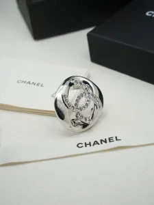 Chanel Crystal CC Logo Brooch