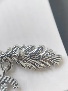 Chanel Metal Crystal Pendant Earrings