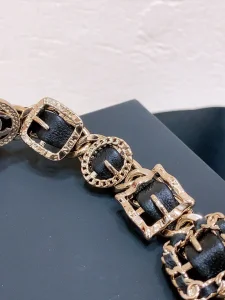 Chanel Leather and Chain Belt Black
