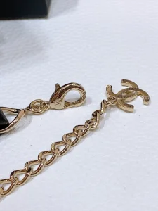 Chanel Leather and Chain Belt Black