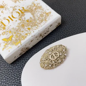 Dior Granville Gold Metal CD Brooch
