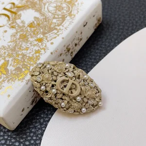 Dior Granville Gold Metal CD Brooch